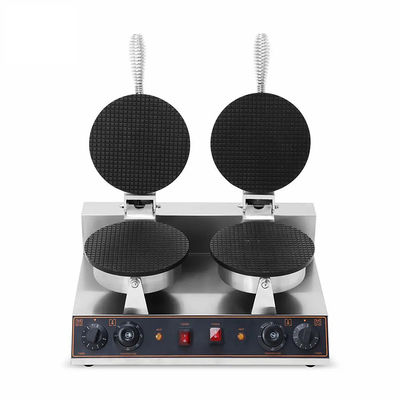 Ronde vorm niet-klevende wafel kegelmaker 2023 Type Double Head Ice-cream Cone Machine