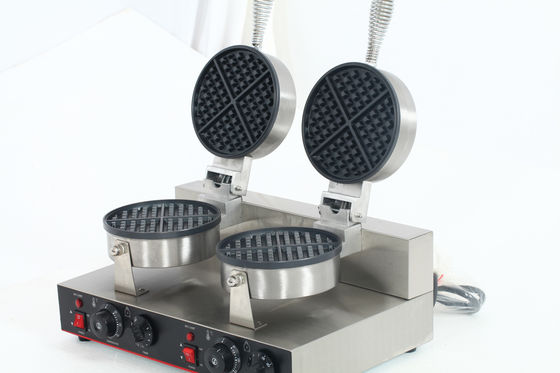Commerciële elektrische wafelmachine met dubbele kop met een niet-klevende coating en 11 kg gewicht