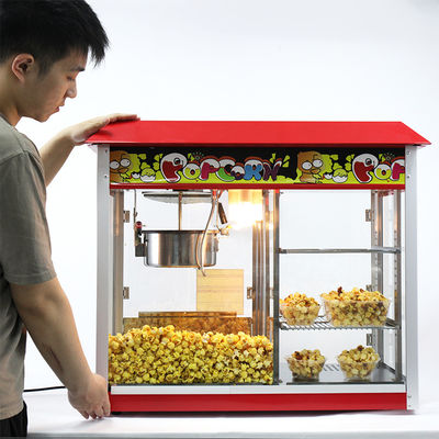 Elektrische popcornmachine 860*420*740mm Grote capaciteit Commerciële met voedselwarmer