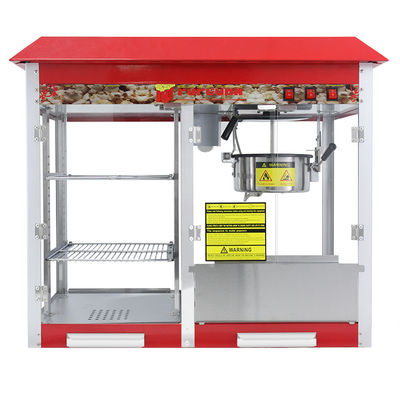 Elektrische popcornmachine 860*420*740mm Grote capaciteit Commerciële met voedselwarmer