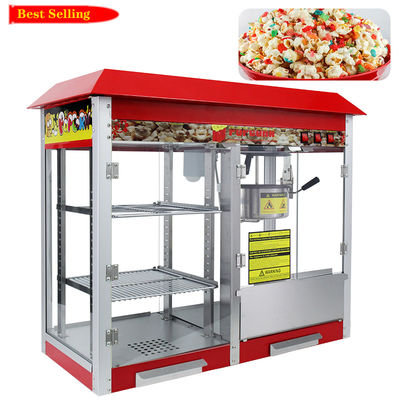 Elektrische popcornmachine 860*420*740mm Grote capaciteit Commerciële met voedselwarmer