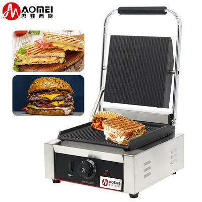 Elektrische contact Panini Grill Press Grill met volle groeven en anti-verbrandende handgrepen