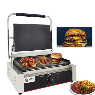 Rookloze functie Alle roestvrij staal elektrische Panini contact grill voor commerciële