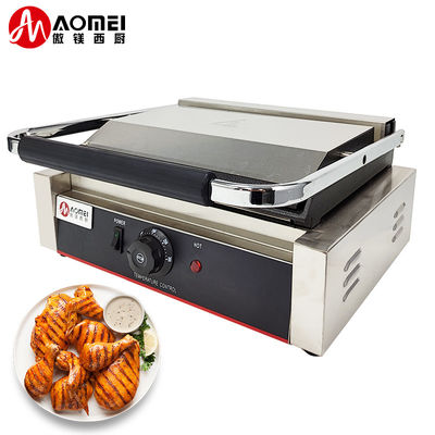 Rookloze functie Alle roestvrij staal elektrische Panini contact grill voor commerciële