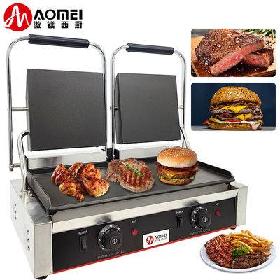 Duurzame elektrische contactgrill voor het maken van broodjes op tafeltop roestvrijstalen grills