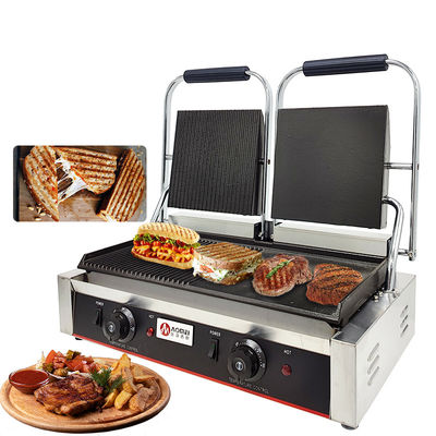 Elektrische grill Roastrooster van roestvrij staal Contactgrill Panini Press Grill Commercieel