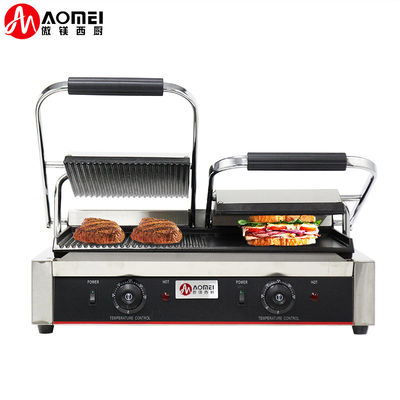 Elektrische grill Roastrooster van roestvrij staal Contactgrill Panini Press Grill Commercieel