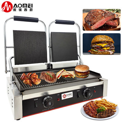 Elektrische grill Roastrooster van roestvrij staal Contactgrill Panini Press Grill Commercieel