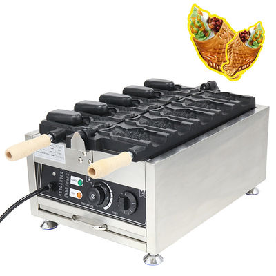 Voedsel- en drankproducten Elektrische Taiyaki-machine Niet-klevend roestvrij staal open mond wafelmachine