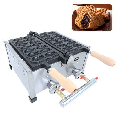 8.15 KG Niet plakkerig 14pcs kleine visvorm wafels maker roestvrij staal Taiyaki machine gas