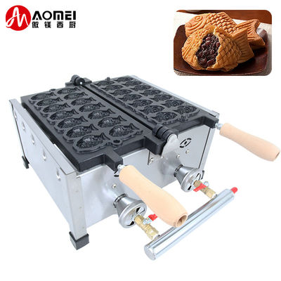 8.15 KG Niet plakkerig 14pcs kleine visvorm wafels maker roestvrij staal Taiyaki machine gas