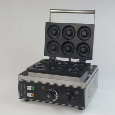 Elektrische niet-stick donut maker voor bakkerij dessertwinkel 6pcs Donuts maken machine