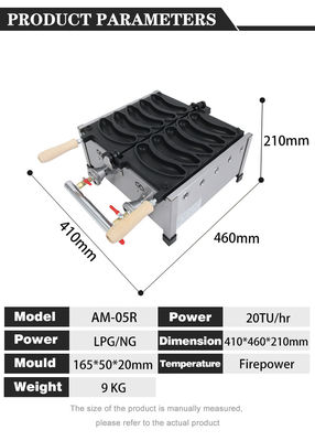 5pcs Gas Electric Long Waffle Maker Nonstick voor Nonstick Waffle Makers