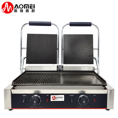215*215mm Grillgrootte Elektrische Panini Press Contact Grill voor horecabedrijven