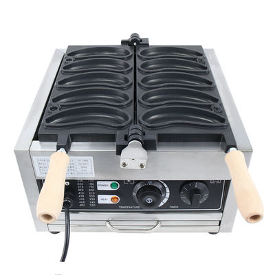 Spanning 220V/110V Wafelmakers Banana Shape 1800W Elektrische Waffelmachine 10pcs