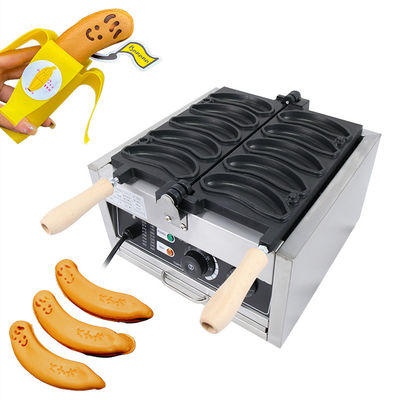 Spanning 220V/110V Wafelmakers Banana Shape 1800W Elektrische Waffelmachine 10pcs