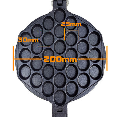 200 mm Diameter Vormgrootte Elektrische niet-klevende bubbelwafel ijzeren bakker voor het maken van snacks