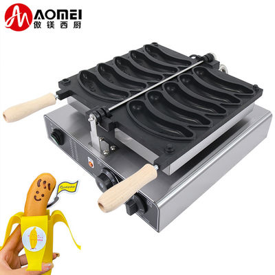 1800W elektrische bananenwafelmachine Nonstick 5pcs wafelmachine 510*400*190mm