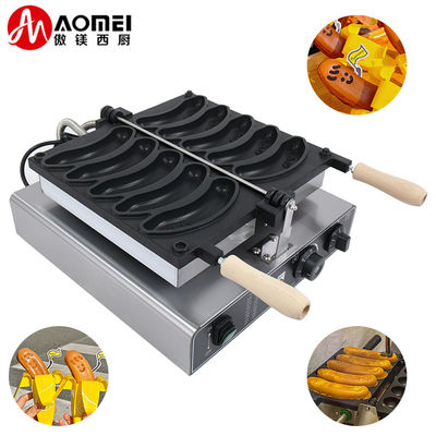 1800W elektrische bananenwafelmachine Nonstick 5pcs wafelmachine 510*400*190mm