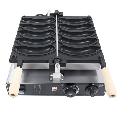 1800W elektrische bananenwafelmachine Nonstick 5pcs wafelmachine 510*400*190mm