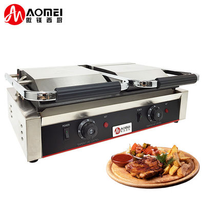Roestvrij staal gietijzer Panini contact grill maker voor restaurant bakkerij snack 220v