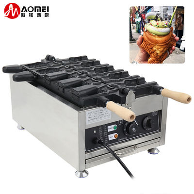 Elektrische Taiyaki-machine van roestvrij staal met lange levensduur en 375*700*290mm