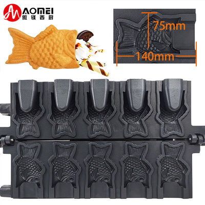 Elektrische Taiyaki-machine van roestvrij staal met lange levensduur en 375*700*290mm