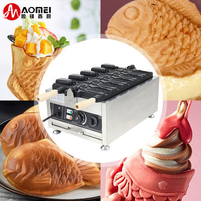 Elektrische Taiyaki-machine van roestvrij staal met lange levensduur en 375*700*290mm
