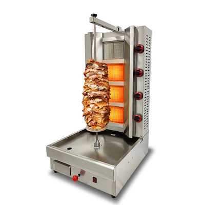 220V volledig automatische Shawarma Grill Doner Kebab Machine met 2/3/4/5/6 Burners Gas Grill